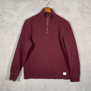 Roots Canada Quarter Zip Sweatshirt Men's Size XS Maroon